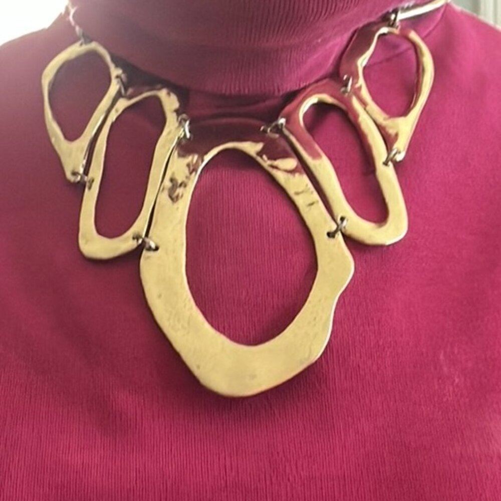 Goldtone French Bibb / Collar Necklace